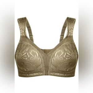 NWT 48DDD Deyllo Women's Minimizer Bra Full Coverage Wirefree Non Padded Olive